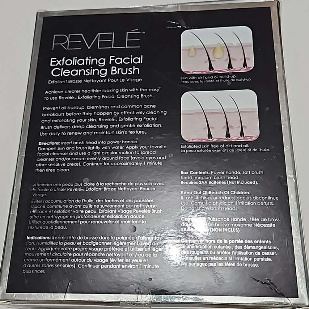 Revelé Exfoliating Facial Cleansing Brush W/2 Brush Heads